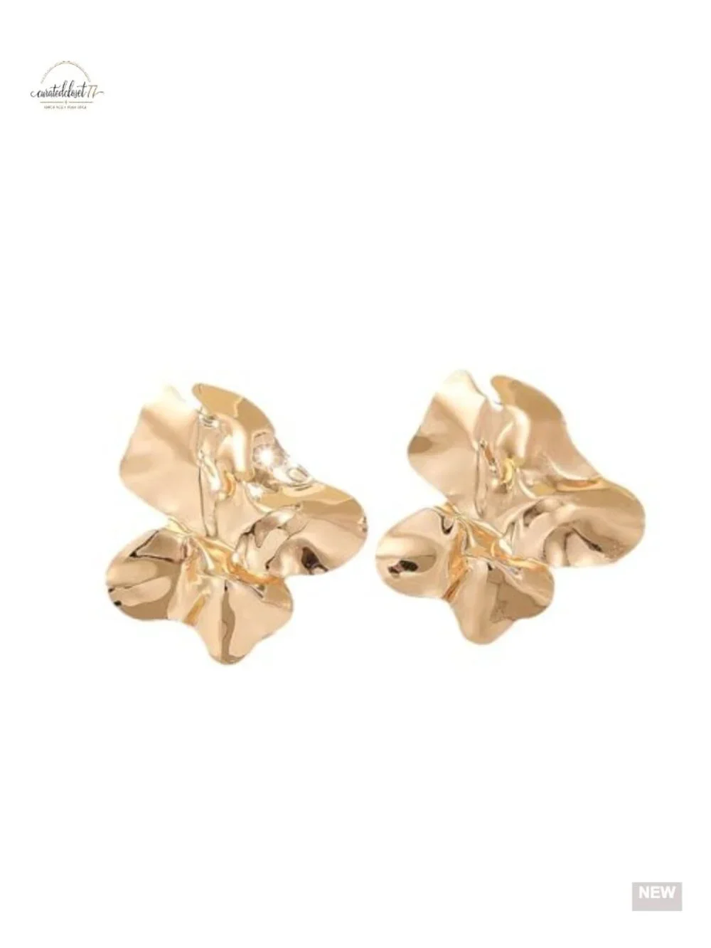 Chunky Gold Statement Stud Earrings Geometric Square Drop Earrings